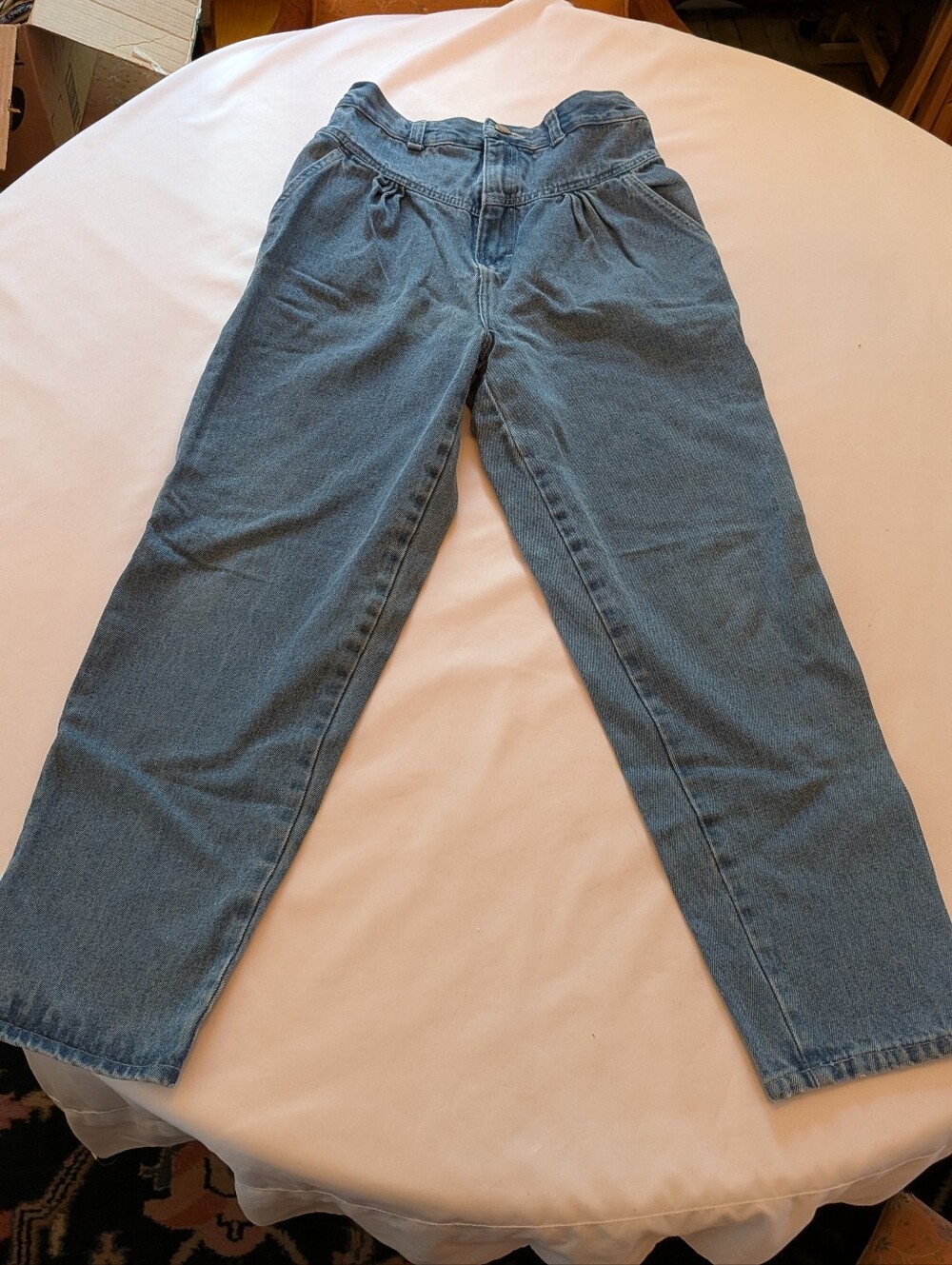 New Moves Vintage High-Rise Straight Leg Jeans in Light Blue
